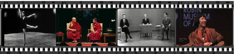 Selected stills from VAST films: Maria Tallchief, Dalai Lama, Kennedy / Nixon debates, and Amy Tan