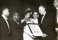 Daisy Bates receiving the Diamond Cross of Malta from The Philadelphia Cotillion Society in 1958