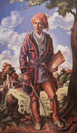 Sequoyah: Oklahoma State Capitol Portrait  (giclée with oil on canvas)