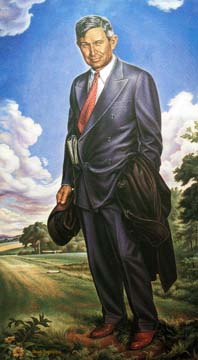 Will Rogers: Oklahoma State Capitol Portrait  (giclée with oil on canvas)