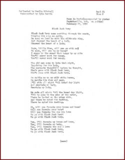Transcription of "Blacj Jack Davy, University Folklore Collection, MC F
