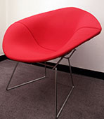 Red bowl chair (side)