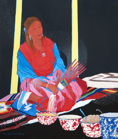 Ruthe Blalock Jones: NAC Breakfast (Native American Church) (Acrylic on canvas) 2005