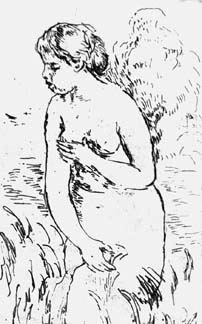Baigneuse Debout, a Mi-Jambe (etching and drypoint) - Pierre-Auguste Renoir